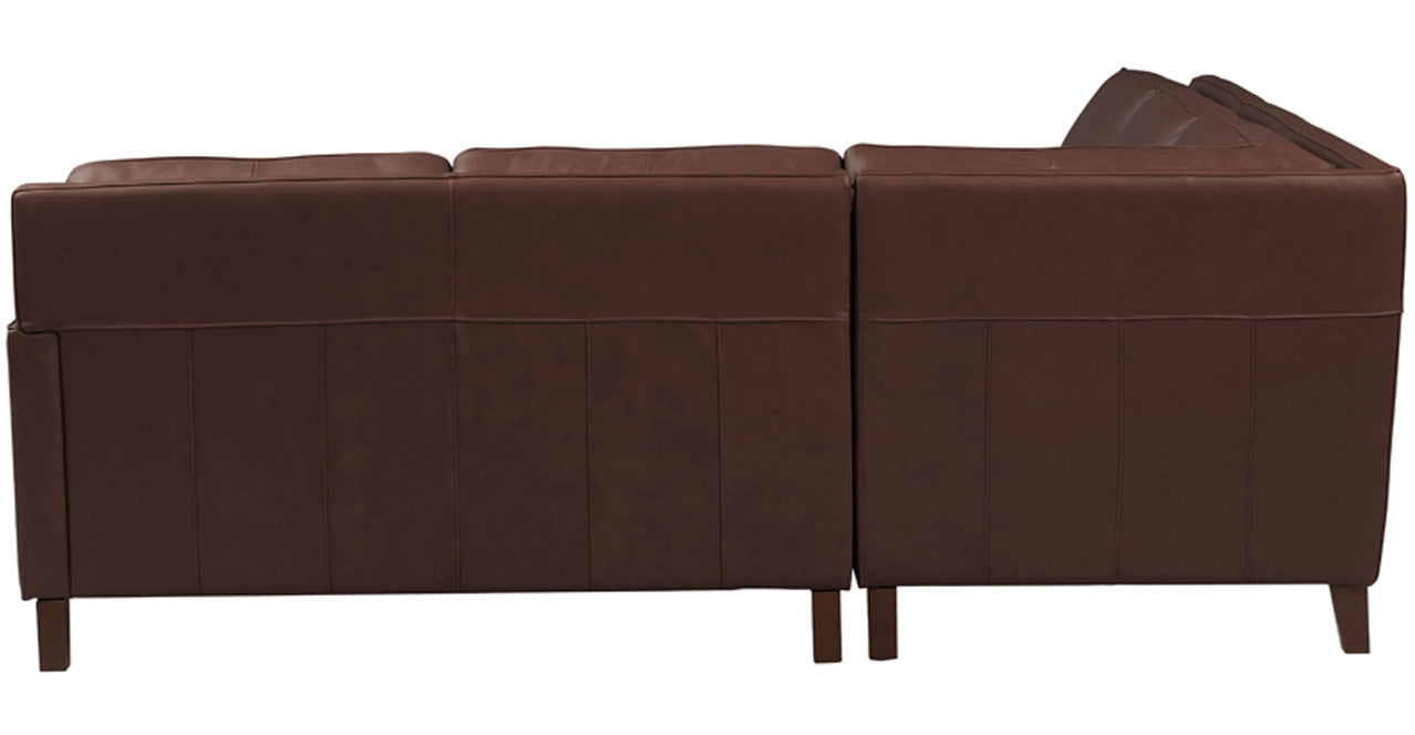 Ashby Leather Sectional Collection, Caramel Brown